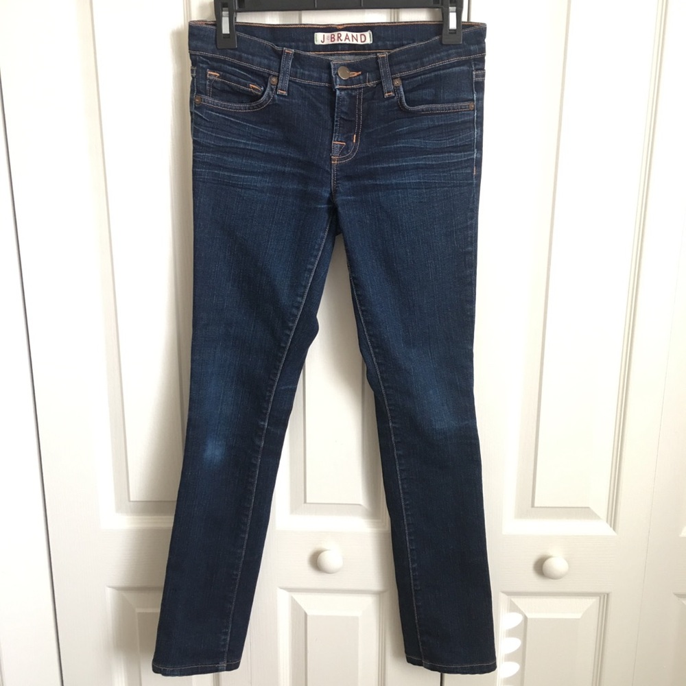 J Brand Jeans Low Rise Pencil Leg Dark Wash